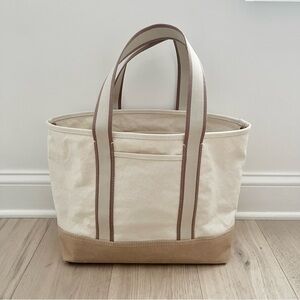 JCrew Weekender Canvas Tote, Medium Montauk tote in Natural Desert tan